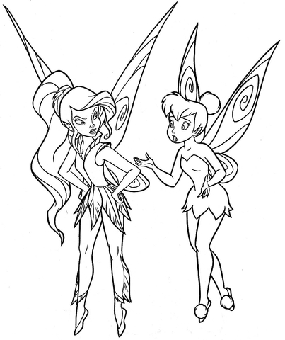 Two Fairies Coloring Page